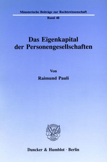 Cover: Das Eigenkapital der Personengesellschaften