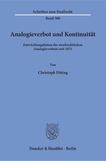 Cover: Analogieverbot und Kontinuität