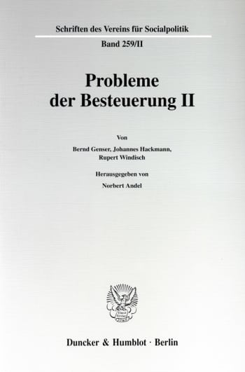 Cover: Probleme der Besteuerung II