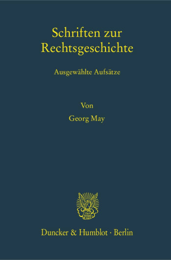 Cover: Schriften zur Rechtsgeschichte