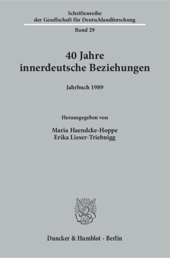 Cover: 40 Jahre innerdeutsche Beziehungen