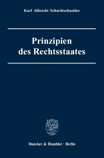 Cover: Prinzipien des Rechtsstaates