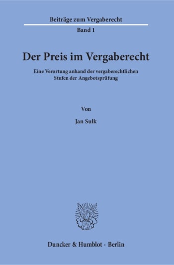 Cover: Der Preis im Vergaberecht