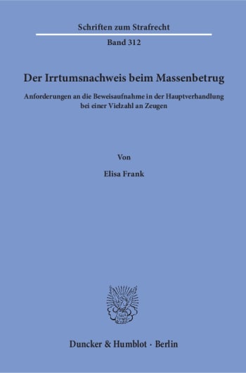 Cover: Der Irrtumsnachweis beim Massenbetrug