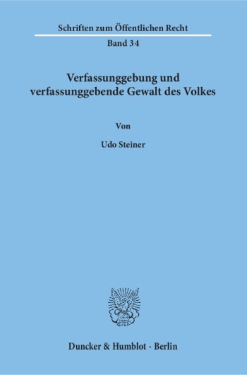 Cover: Verfassunggebung und verfassunggebende Gewalt des Volkes