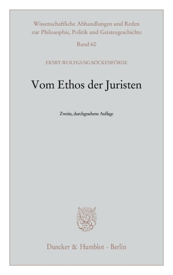 Cover: Vom Ethos der Juristen