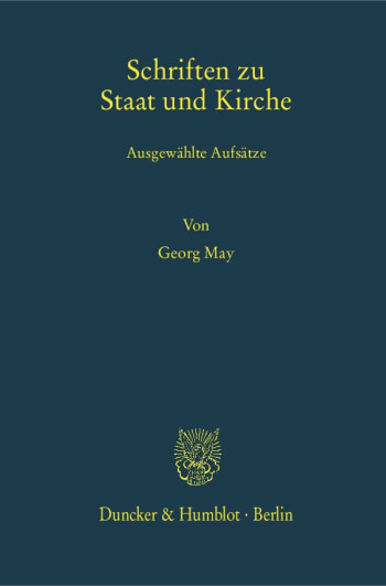 Cover: Schriften zu Staat und Kirche