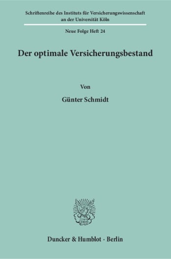 Cover: Der optimale Versicherungsbestand