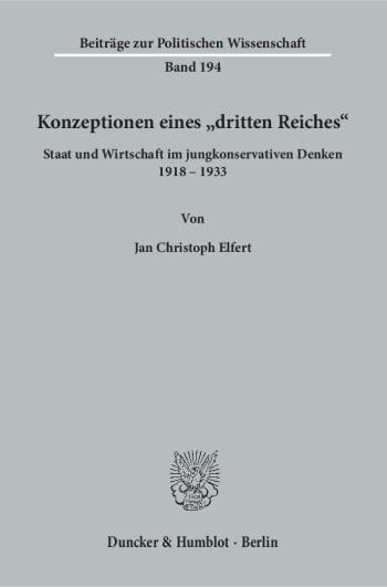 Cover: Konzeptionen eines »dritten Reiches«