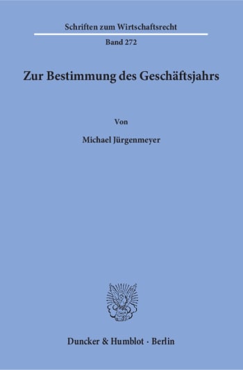 Cover: Zur Bestimmung des Geschäftsjahrs