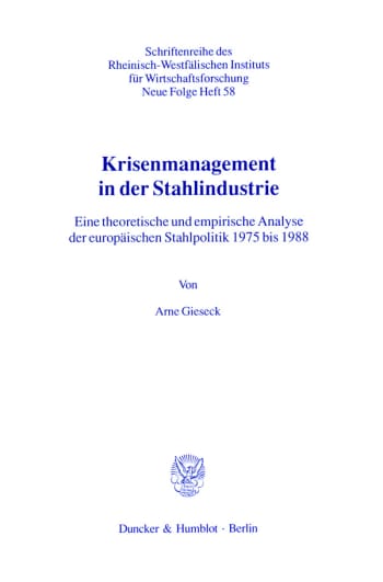 Cover: Krisenmanagement in der Stahlindustrie