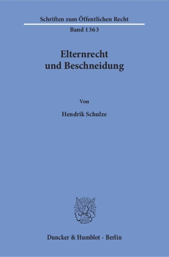 Cover: Elternrecht und Beschneidung