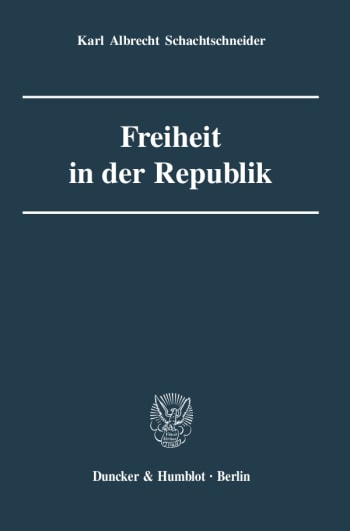 Cover: Freiheit in der Republik