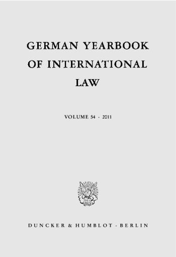 Cover: German Yearbook of International Law / Jahrbuch für Internationales Recht