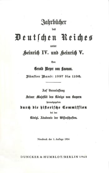 Cover: Jahrbücher des Deutschen Reiches unter Heinrich IV. und Heinrich V