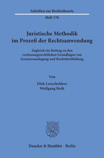 Cover: Juristische Methodik im Prozeß der Rechtsanwendung