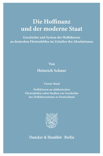 Cover: Die Hoffinanz und der moderne Staat