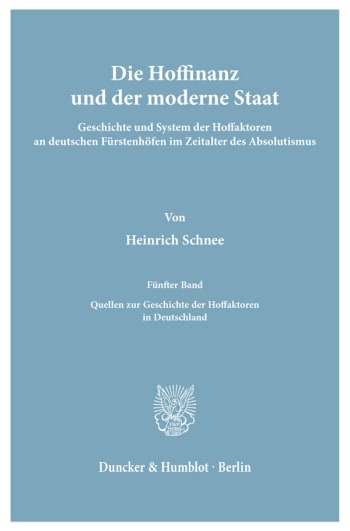 Cover: Die Hoffinanz und der moderne Staat