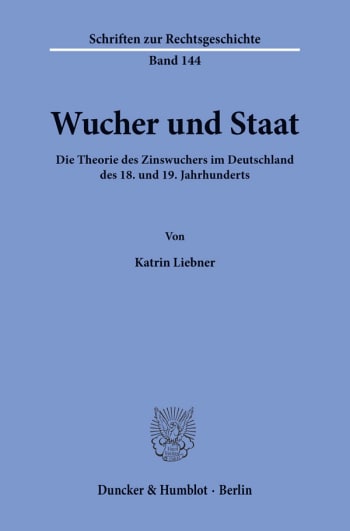 Cover: Wucher und Staat