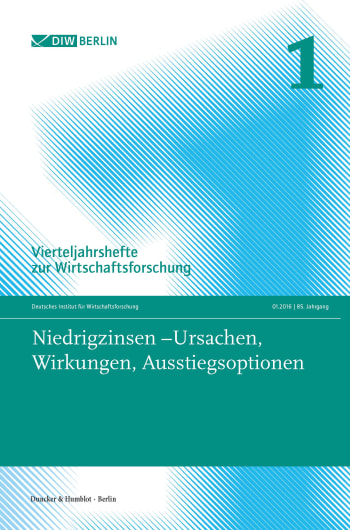 Cover: Niedrigzinsen – Ursachen, Wirkungen, Ausstiegsoptionen