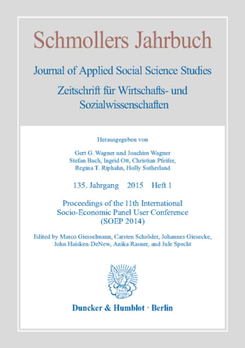 Cover: Proceedings of the 11th International Socio-Economic Panel User Conference (SOEP 2014)