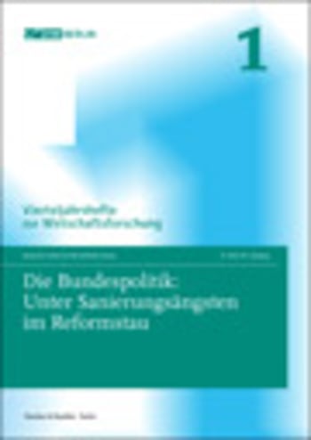 Cover: Die Bundespolitik: Unter Sanierungsängsten im Reformstau