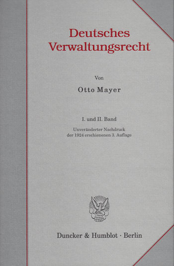 Cover: Deutsches Verwaltungsrecht. I. und II. Band