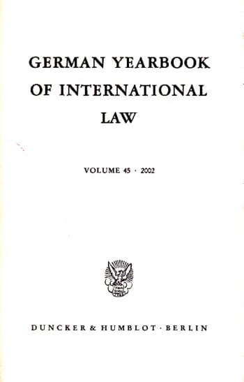 Cover: German Yearbook of International Law / Jahrbuch für Internationales Recht