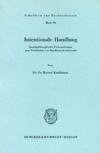 Cover: Intentionale Handlung