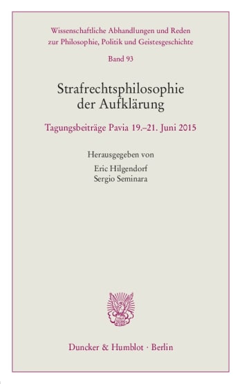 Cover: Strafrechtsphilosophie der Aufklärung