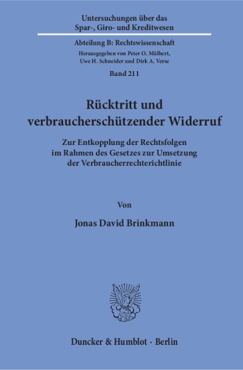 Cover: Rücktritt und verbraucherschützender Widerruf