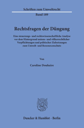 Cover: Rechtsfragen der Düngung