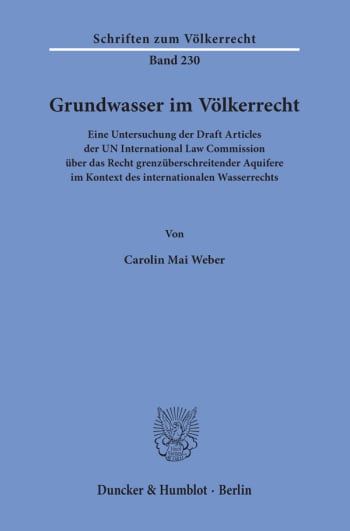 Cover: Grundwasser im Völkerrecht