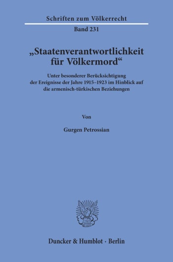 Cover: »Staatenverantwortlichkeit für Völkermord«