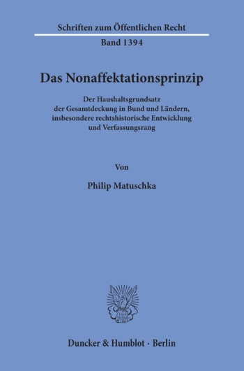 Cover: Das Nonaffektationsprinzip