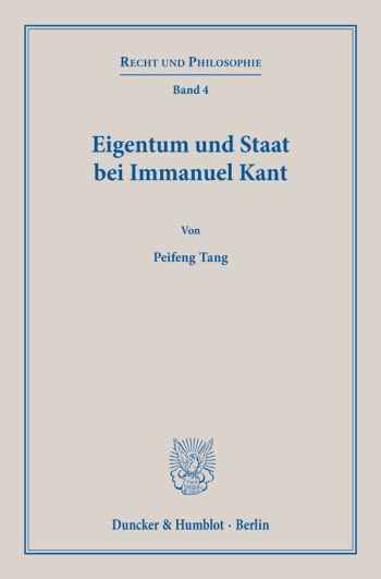 Cover: Eigentum und Staat bei Immanuel Kant