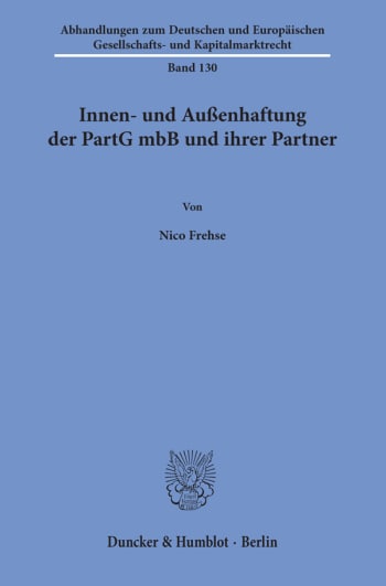 Cover: Innen- und Außenhaftung der PartG mbB und ihrer Partner