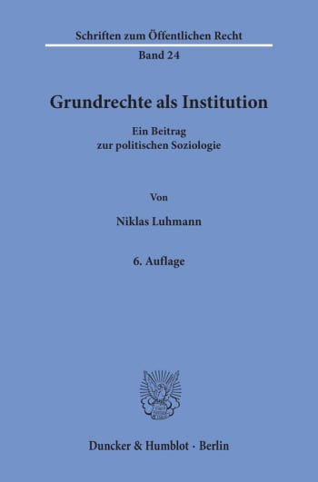 Cover: Grundrechte als Institution