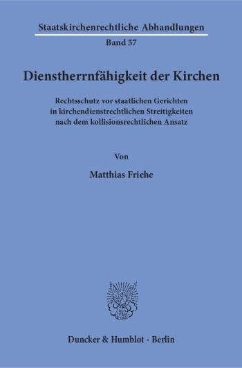 Cover: Dienstherrnfähigkeit der Kirchen