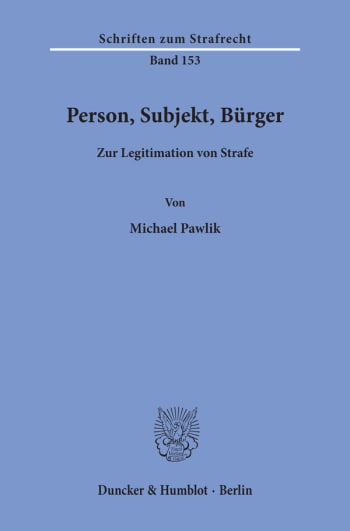 Cover: Person, Subjekt, Bürger