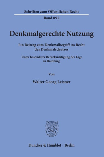 Cover: Denkmalgerechte Nutzung