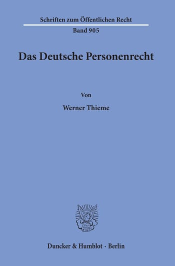 Cover: Das Deutsche Personenrecht