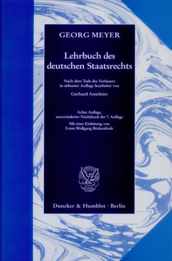 Cover: Lehrbuch des deutschen Staatsrechts