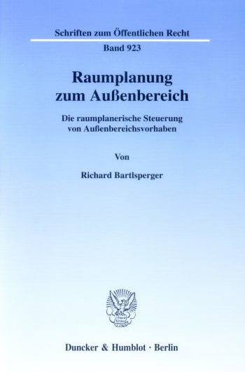 Cover: Raumplanung zum Außenbereich