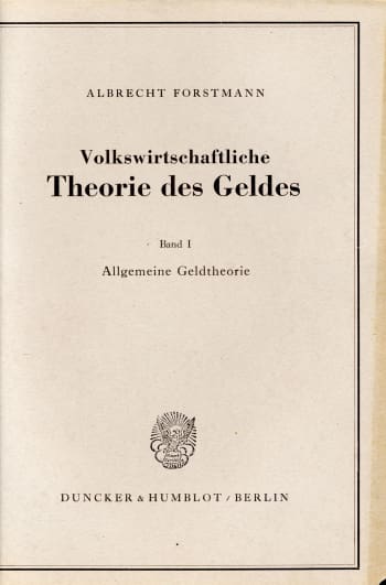 Cover: Volkswirtschaftliche Theorie des Geldes