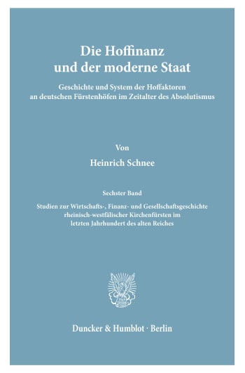 Cover: Die Hoffinanz und der moderne Staat