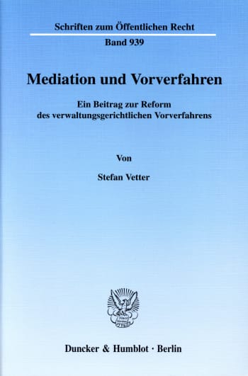 Cover: Mediation und Vorverfahren