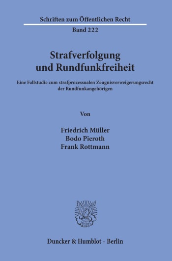 Cover: Strafverfolgung und Rundfunkfreiheit