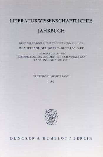 Cover: Literaturwissenschaftliches Jahrbuch