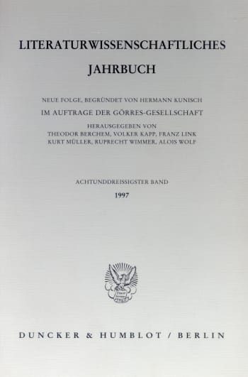 Cover: Literaturwissenschaftliches Jahrbuch